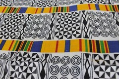 African Wax Print, Elephant, Map & Zebra Lot of 7 Remnants Mix Lot Cotton Fabric