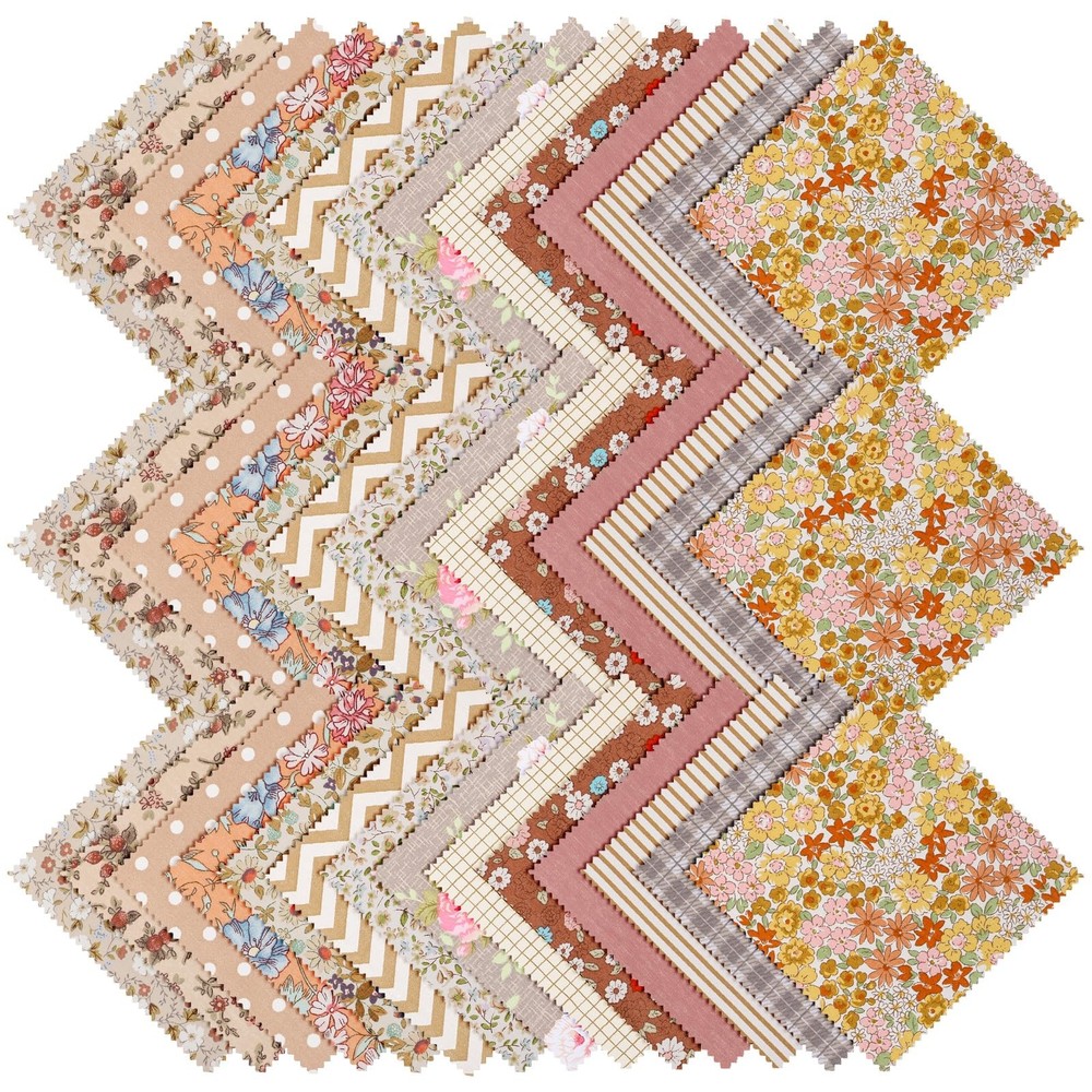Charm Pack Fabric PreCut Quilting Squares Multicolor Floral 5×5 Inch 42 PCS