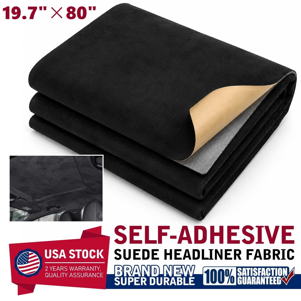 Car Headliner Faux Suede Fabric 19.7″×80″ for Interior Headliner Cards Door Dash