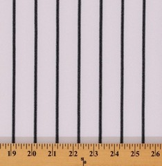 Pinstripe White and Black Athletic Jersey Knit Fabric by the Yard D331.18