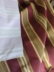 Outdoor Upholstery Fabric Burgundy Tan Olive Stripe 56″ x 135″ 3.75 Yards AMETEX