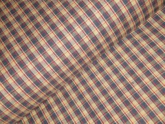 Navy Blue Red Plaid Homespun Sewing Quilt Home Decor Apparel Americana Fabric