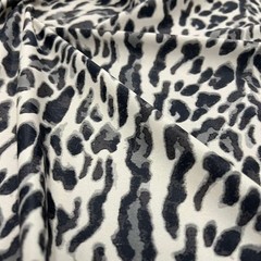 Black & White Animal Print Leopard Stretch Spandex Fabric by Yard for Swimwear