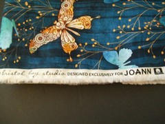 Blue Butterfly Fabric Remnant Cotton Blend Sewing DIY Crafts 2.75yd New