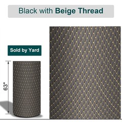63″ Diamond Quilted PU Leather 6mm Foam Backed Seat Headliner Upholstery By Yard