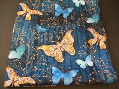 Blue Butterfly Fabric Remnant Cotton Blend Sewing DIY Crafts 2.75yd New