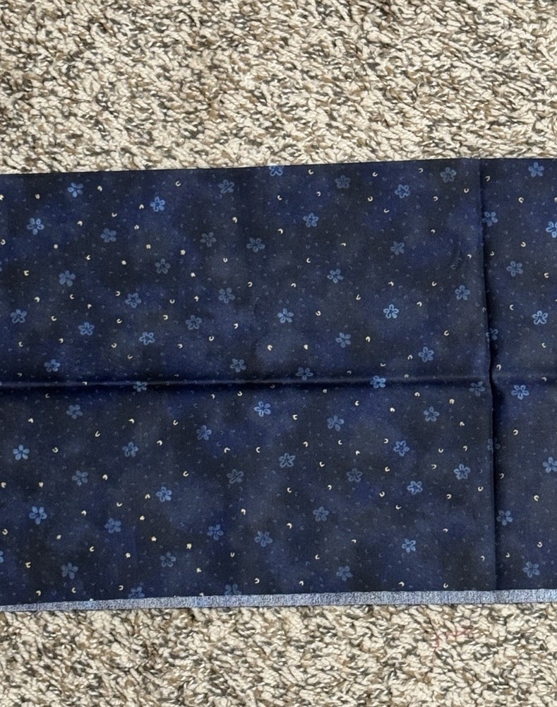 Fat Eighth Calico on Navy-Blue Quilt Cotton, Classic Cottons 9″ x 22″