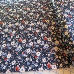 By The Yard ~ Scattered Flowers On Navy Cotton $3.99 Ships ANY Amount Of Fabric