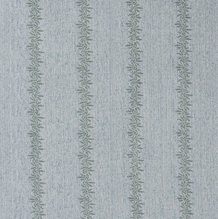Ferrick Mason Cotton Alpaca Leaf Stripe Fabric- Anne / Blue Green 4.70 yd FM6702