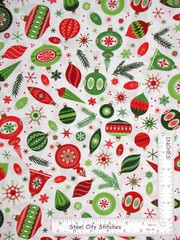 Christmas Tree Ornament Fabric By the Yard Cotton Patrick Lose Santas Stash