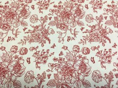 Fabric by the meter and tablecloths canvas “Flowers and butterflies” various colors | Made in Italy