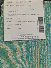 DURALEE Ikat in Aqua/Green 17 x 17 1/2″ Woven Damask Fabric Sample
