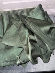 Olive green polyester crepe satin fabric 5 yards sewing craft supplies