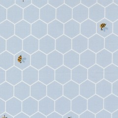 MODA – Blossoms and Blooms by Elena Amo – Bees Novelty – Powder Blue 1/4yd