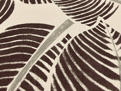 Schumacher Large Tropical Leaf Print Fabric- Costa Rica Chocolate 0.70 yd 176192