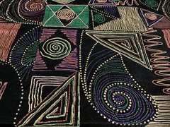 Retro 90’Geometric Abstract Artsy Polyester Slinky Stretchy Fabric 60”X57” Piece
