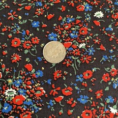 Vintage Small Floral on Dark Blue Cotton Quilting Fabric Cranston Crantex 4 Yds