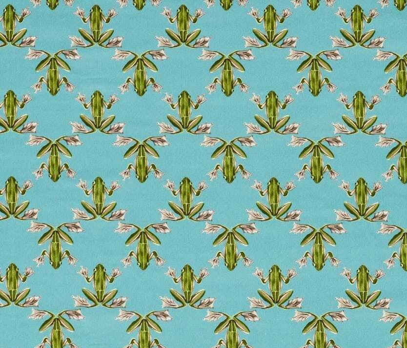 HARLEQUIN CURTAIN FABRIC DESIGN Wood Frog Velvet 110 cm x 120 AZUL/FOREST VELVET