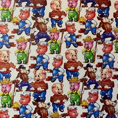 Three Little Pigs Faux Leather Sheets 20 X 30cm
