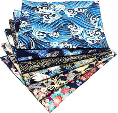 19.7” X 15.7” Japanese Style Fabric Squares Fat Quarters Cotton Fabric Bundle
