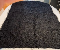 Lucci YarnsNew Faux Fur 33”L X 54” W Unit of 1 Luxury True Solid Black Curly