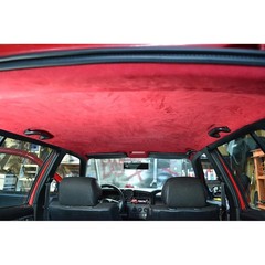 Red Suede Headliner Fabric 96″ L x 60″ W Foam Backing for Auto, SUV, Boat, RV Re