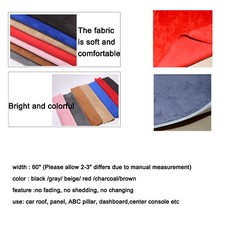 88″x 60″ Headliner Fabrics Black Material Cars Upholstery 1/8″ Foam Backing DIY