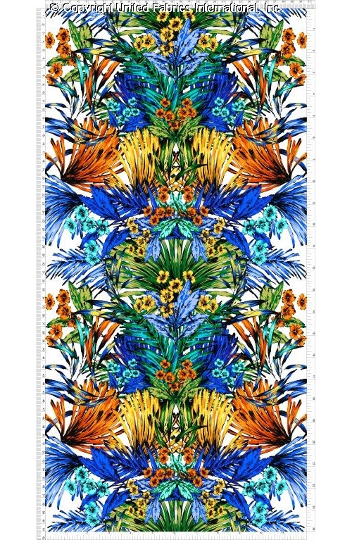 Chiffon Print Anguilla, Floral Border, Sheer Dress Fabric, Sewing