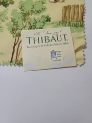 THIBAUT LT Yellow CASTLE PINE EQUESTRIAN Horsed 25″ Square Cotton Sateen Fabric