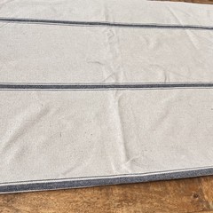 Grain Sack Fabric 56 x 105.5″ Grayish Tan With Black Stripes