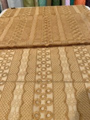 GOLD Embroidered Chiffon Scarf Shawl 68×22 Wide