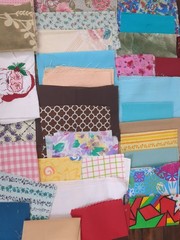 Fabric Scraps Lot Of Assorted Patterns Multicolor