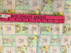 VTG `06 Precious Moments by Spectrix Gingham Pastel Cheater Quilt Babies BTFQ