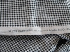 Black White Gingham Check Wavy The Kesslers for Concord Fabrics Cotton 44″W BTY