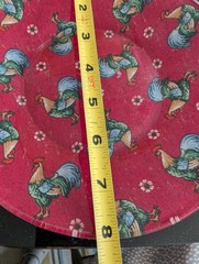 Red Rooster Fabric Plate, 8in