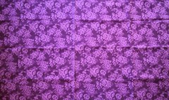 Cotton Fabric Purple With Shaded Purple Flowers 1 Yard Piece X WOF