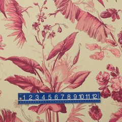 BRAEMORE BAMBOO PALM BERRY PINK TROPICAL FLORAL MULTIPURPOSE FABRIC BY YARD 54″W