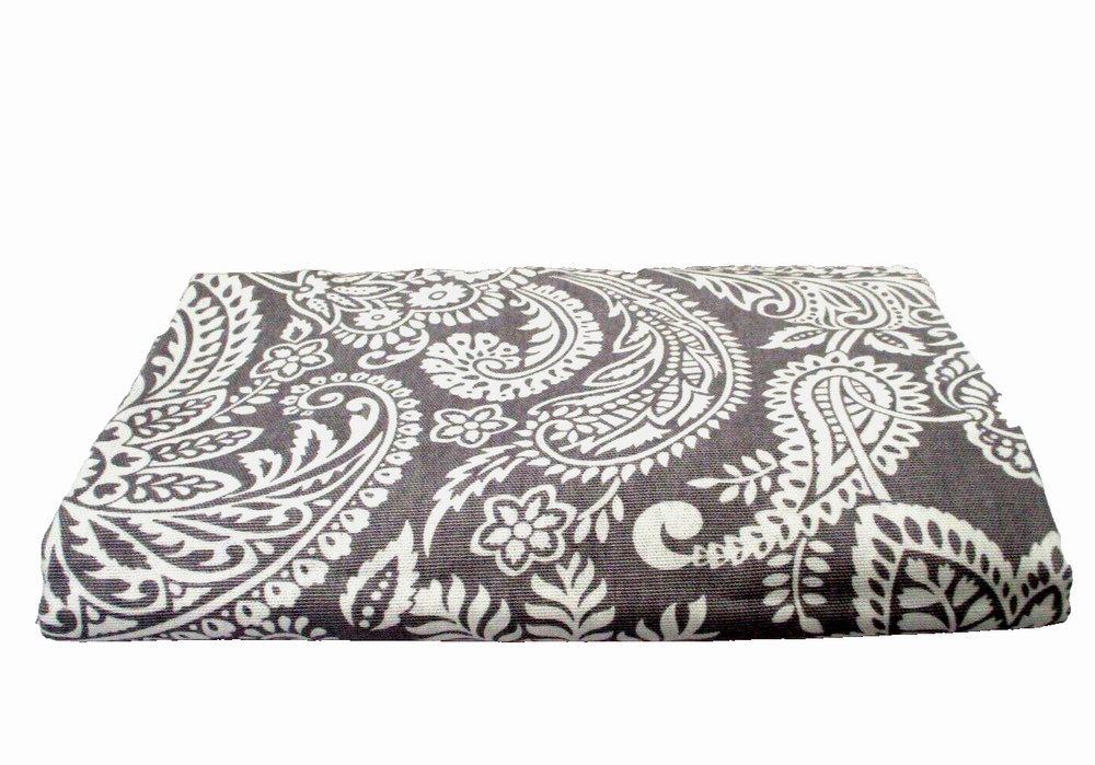 Waverly Fabric 44″ X 46″ Paisley Gray & White Boho Cottage Traditional Farmhouse