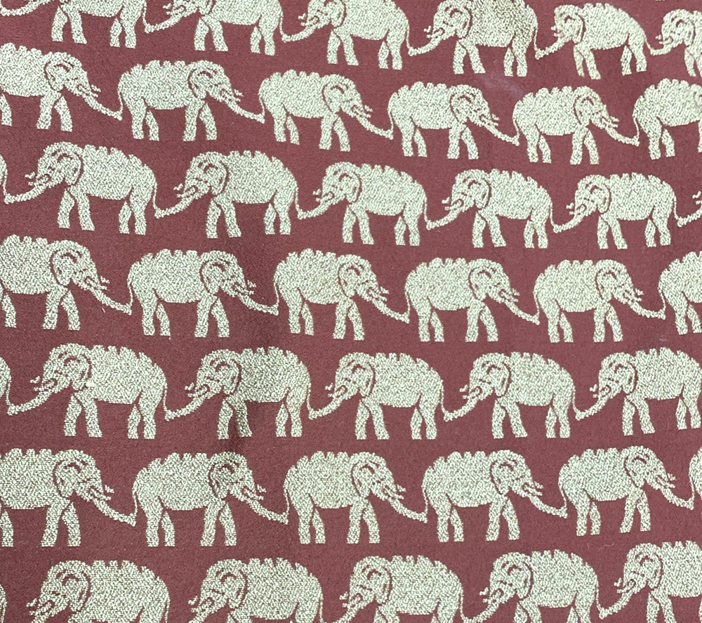 Duralee Red Elephant 15451 Driftwood Decor Fabric Remnant #11