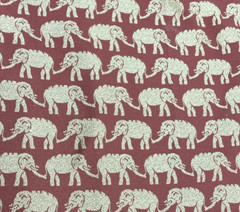 Duralee Red Elephant 15451 Driftwood Decor Fabric Remnant #11