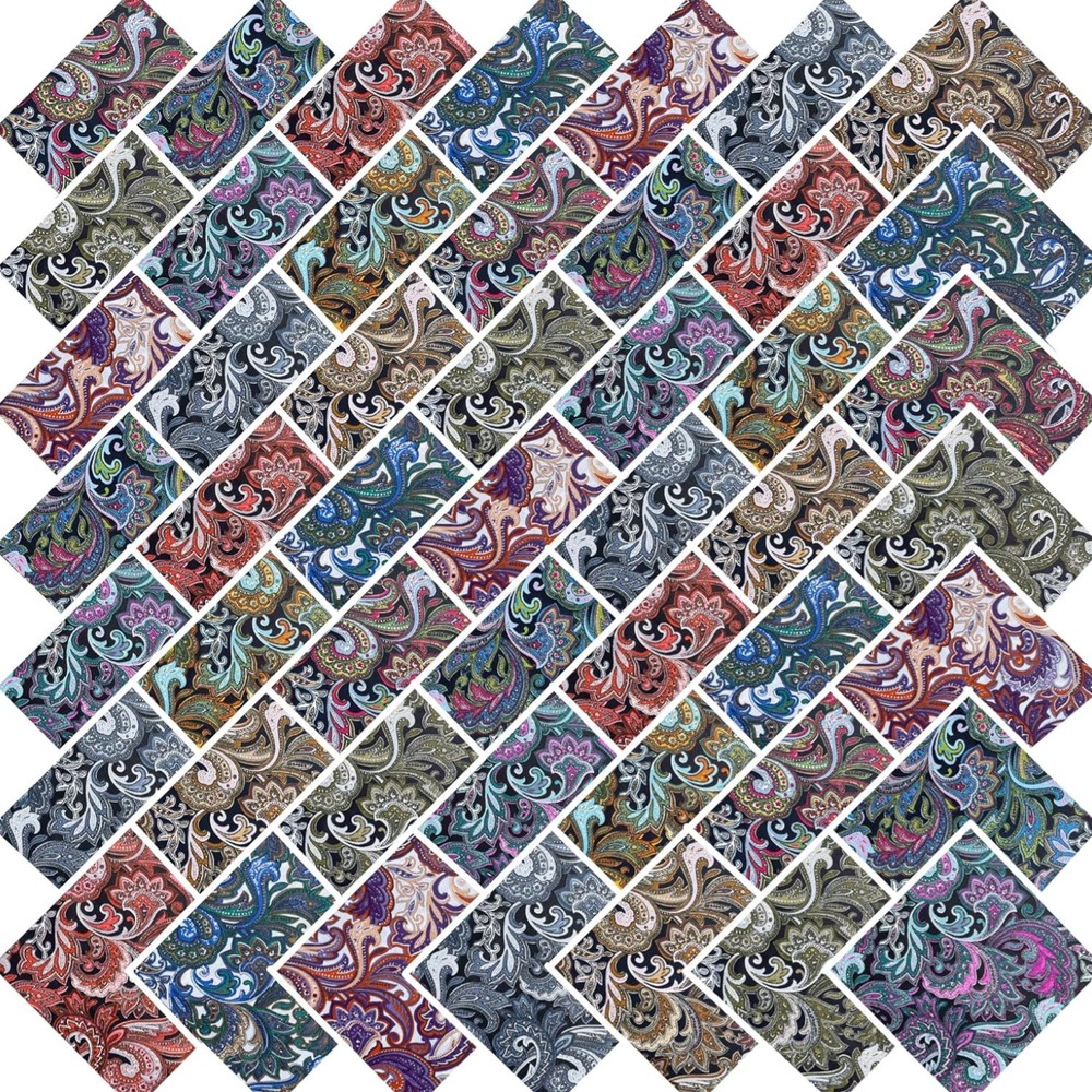 10″x 10″ 50 PCS 100% Cotton Floral Fabric Squares Bundles Quilting Supplies f…