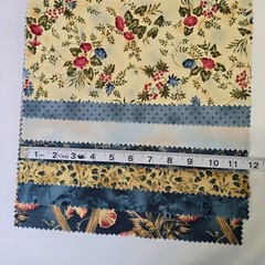 Vintage Sample Swatch Pack David Textiles Fabric Floral Morning Glory 12″x12-18″
