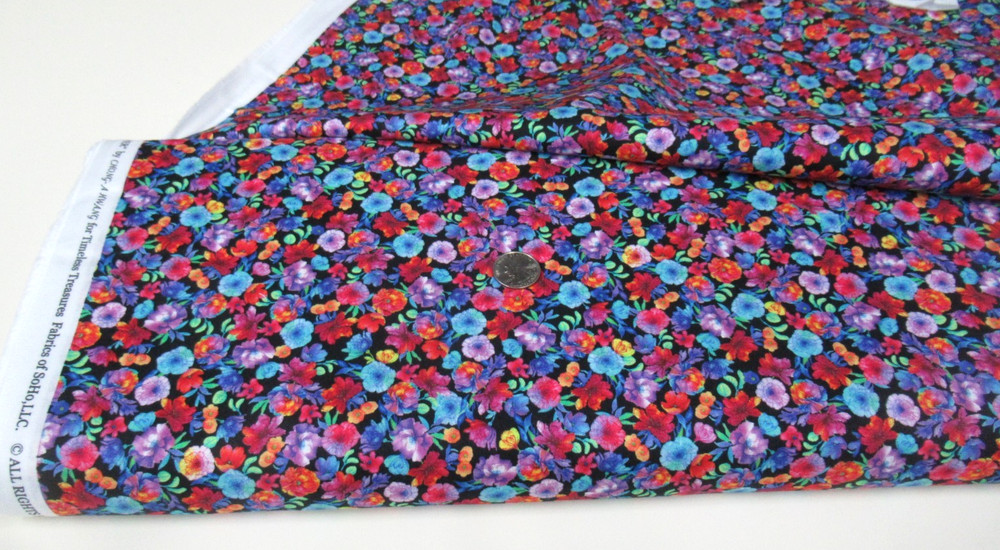 Timeless Treasures quilt-craft fabric PACKED FLORAL 10 yds (cd-3819) Bolt!