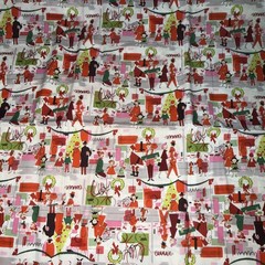 1 Yard Alexander Henry Merry Main Street Pink Christmas Quilting Cotton Fabric