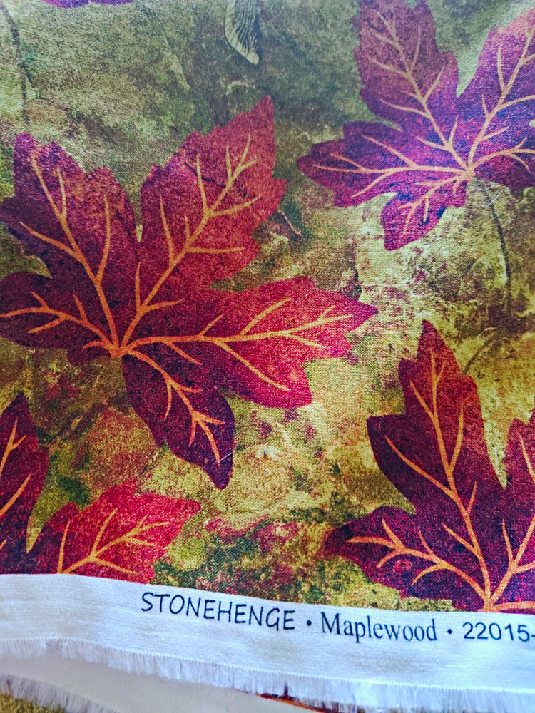 3 Yards Stonehenge Maplewood Leaf Print Fabric