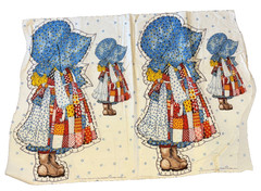 Vintage Holly Hobbie Fabric Panel Pillow Doll American Greetings Cut and Sew