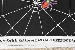 By 1/2 Yd, Lavender & Red Spiders on White & Black Cotton, Andover, Carle, P7071