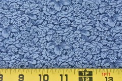 By 1/2 Yd, Vintage, Blue Calico on Navy-Blue Quilt Cotton, V921