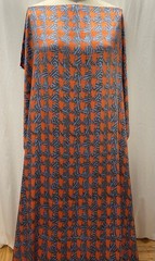 100% Silk Charmeuse Abstract Geometric Vibrant Orange Fabric By The Yds 46″ Wide