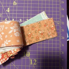 30 Jelly Roll Pieces Of 2 1/2” Cotton Quilt Fabric Moda Peach Corey Yoder Floral
